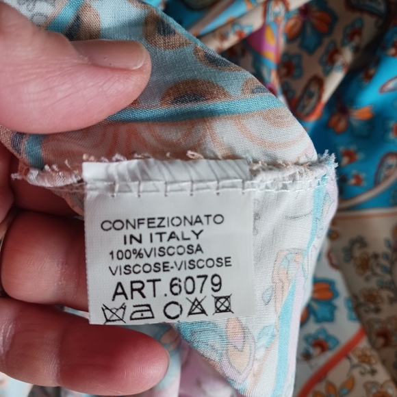 Small/ Medium Maxi Womens Dress Shell Boho Fringed Orange Pink Vacation SUMMER - Picture 6 of 8